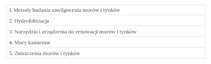 Przykładowy wygląd zakładek zawierających interaktywne materiały sprawdzające