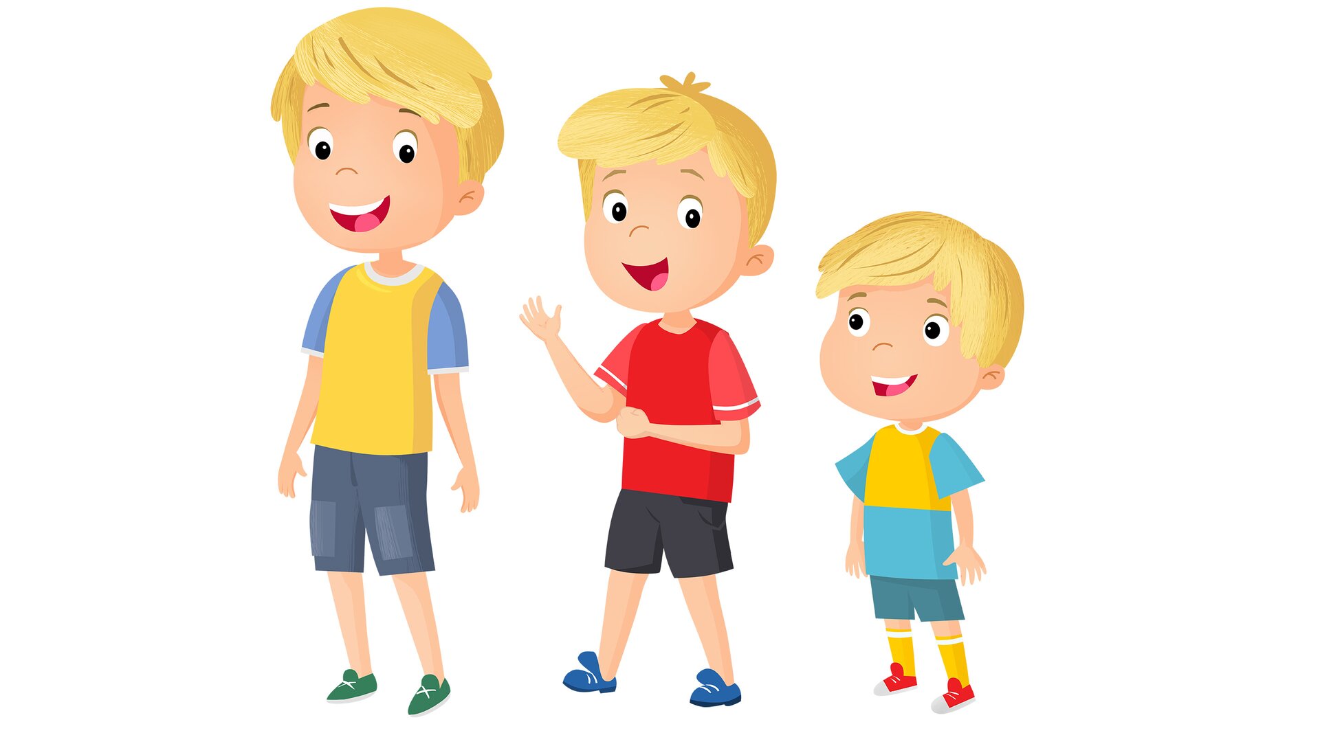 Ilustracja przedstawia trzech chłopców w różnym wieku.