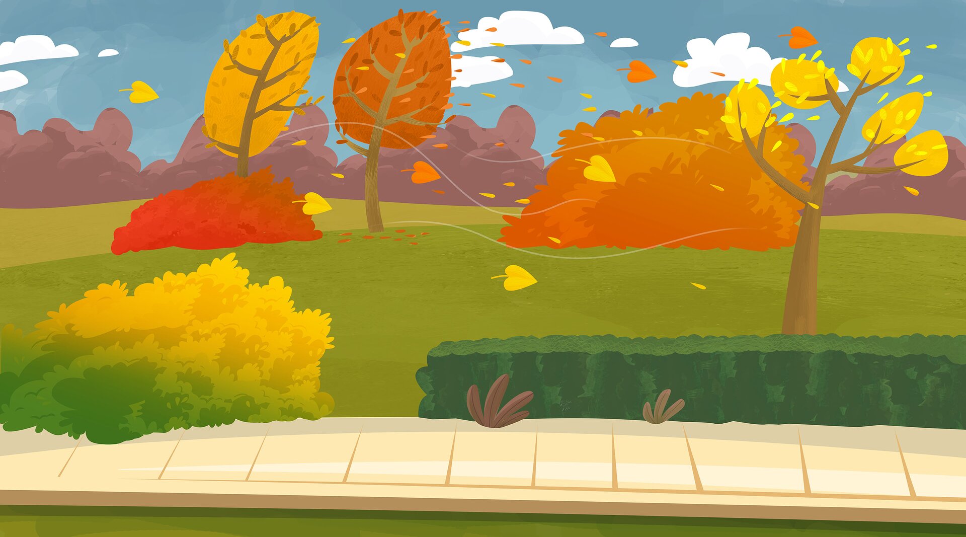 Na ilustracji znajduje się krajobraz jesienią.