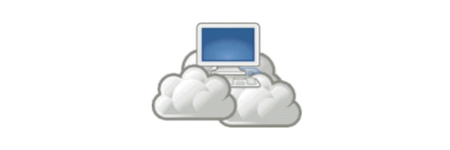 Ilustracja przedstawiająca komputer w chmurach