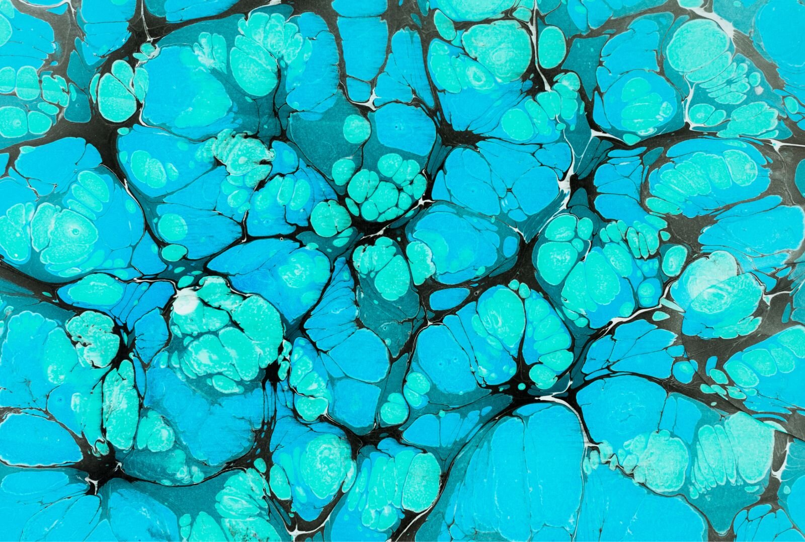 Obraz malowany jest w wąskiej gamie barwnej, w odcieniach błękitów, czyli zimnego koloru. Powierzchnie pokrywają miękkie, organiczne formy podobne do pączkujących drożdży, które powstały przez interwencję w gęstej farbie.   