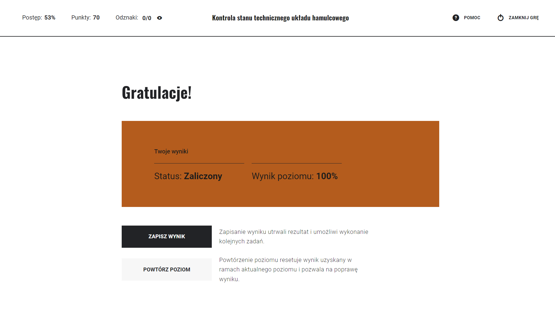 Ekran końca poziomu