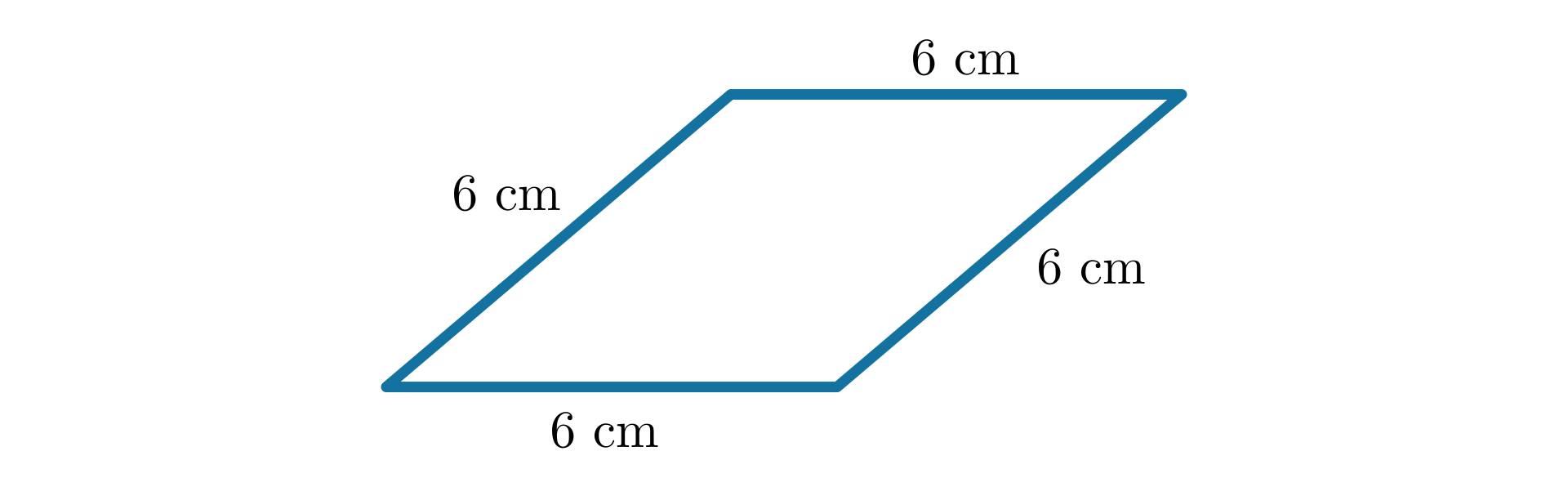 Romb o boku długości 6 cm.