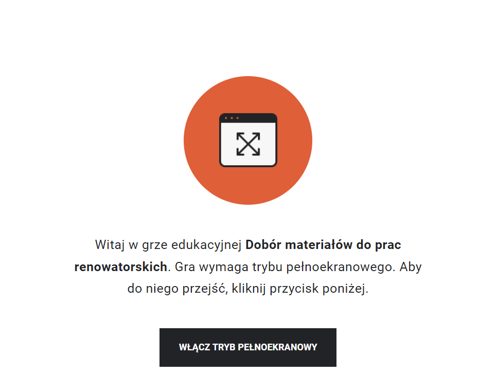 Widok ekranu gry edukacyjnej