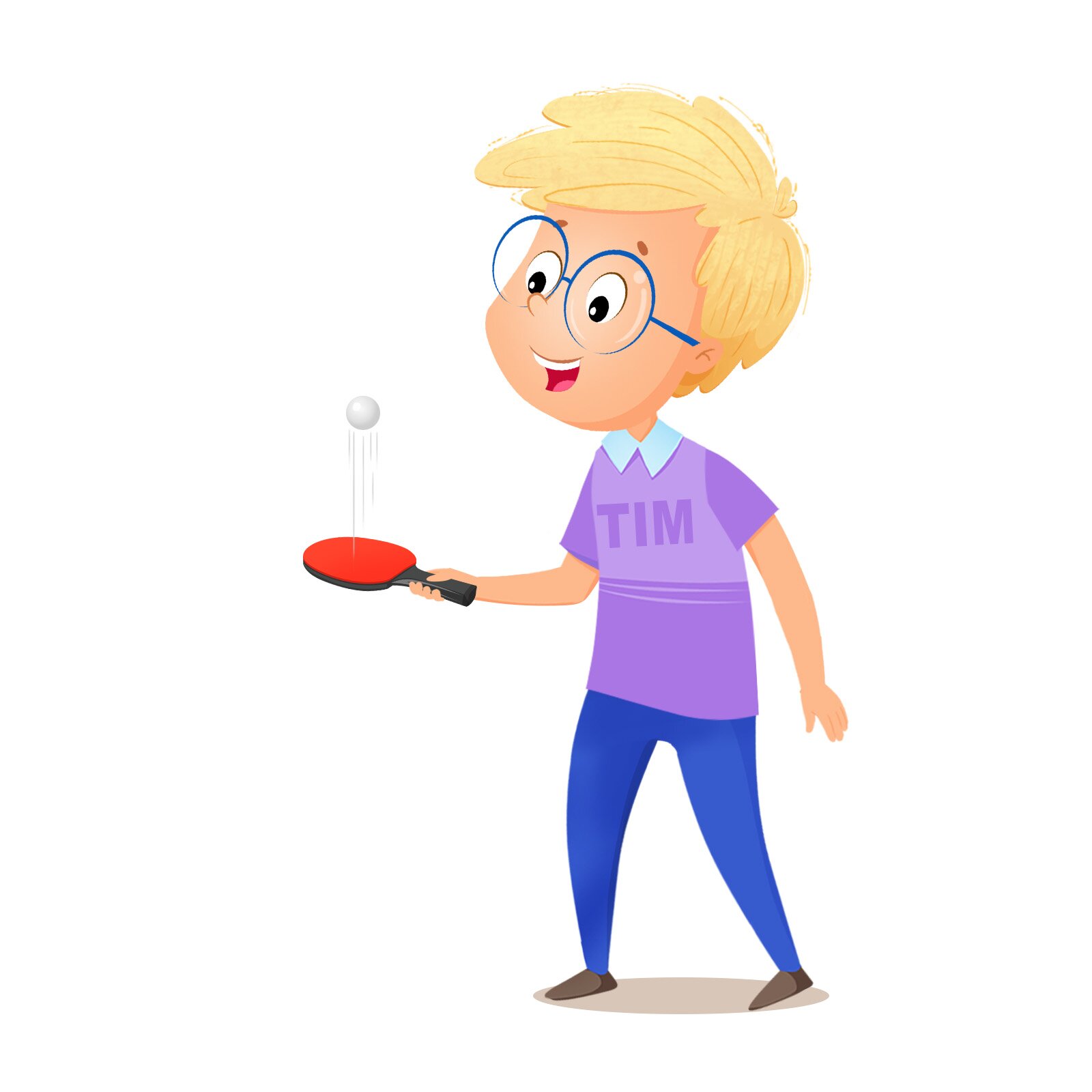 Na ilustracji znajduje się chłopiec grający w tenisa stołowego.