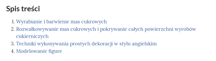 Grafika przedstawia widok spisu treści sekwencji filmowych.
