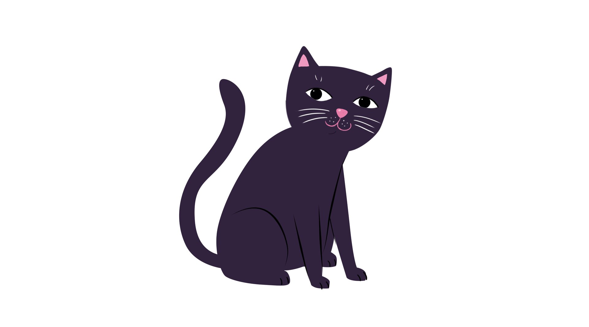 Ilustracja przedstawia czarnego kota.