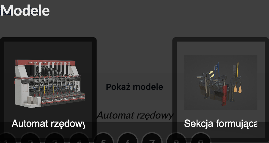 Na ilustracji jest zrzut ekranu. Dotyczy modeli. Po lewej stronie okna jest automat rzędowy, po prawej sekcja formująca.