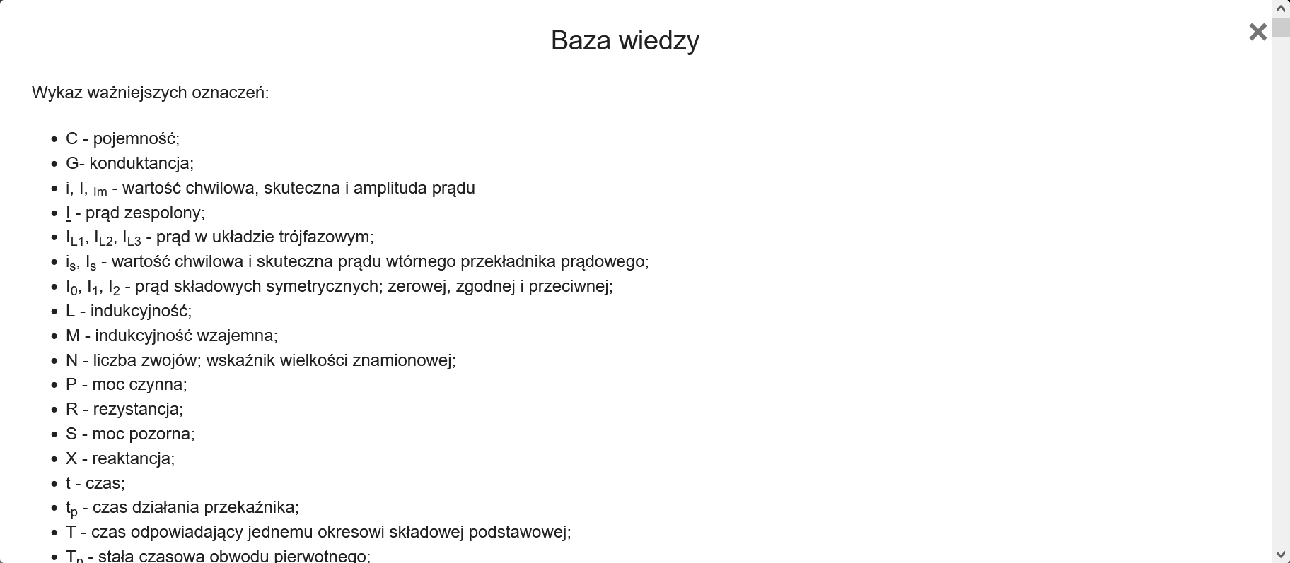Ilustracja przedstawia okno Bazy wiedzy. W oknie prócz nagłówka znajdują się w liniach dodatkowe informacje.