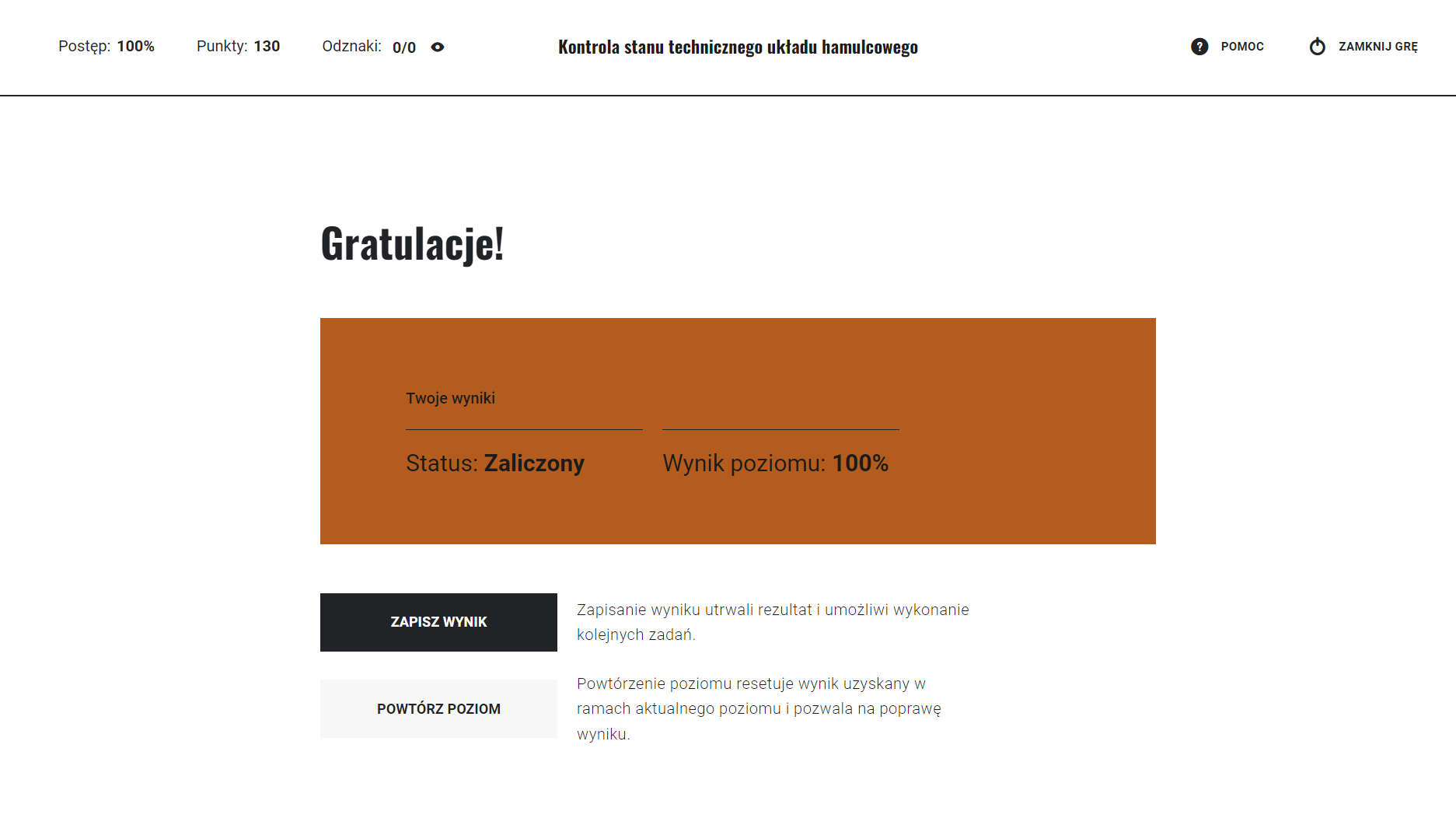 Ekran końca poziomu