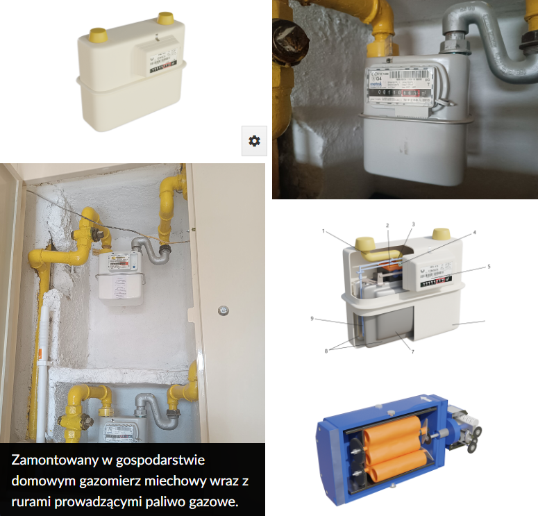 Zdjęcie przedstawia przykładową galerię zdjęć w formie siatki. Zdjęcia są umieszczone obok siebie. U dołu jednego z nich widoczny jest czarny pasek, na którym wyświetlony jest opis tego zdjęcia.