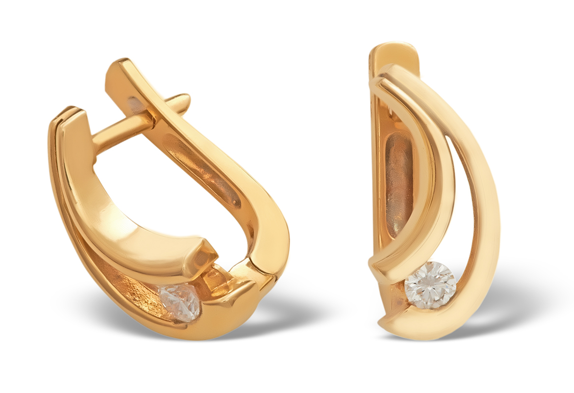 Na czwartej ilustracji widoczne są kolczyki wykonane ze złota.