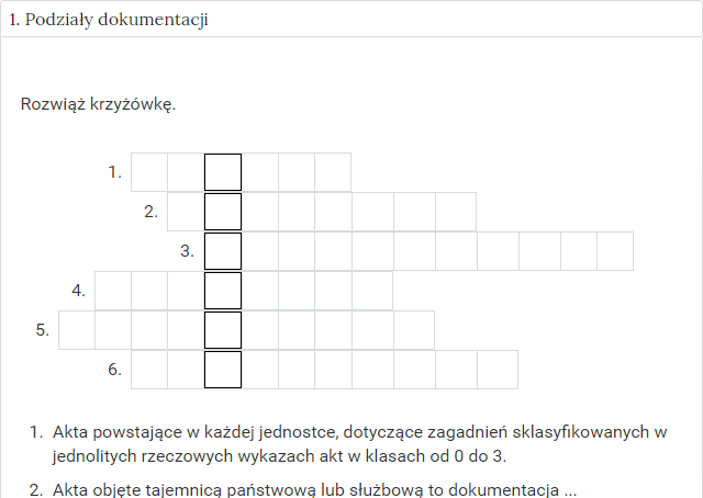 Widok przykładowego ćwiczenia