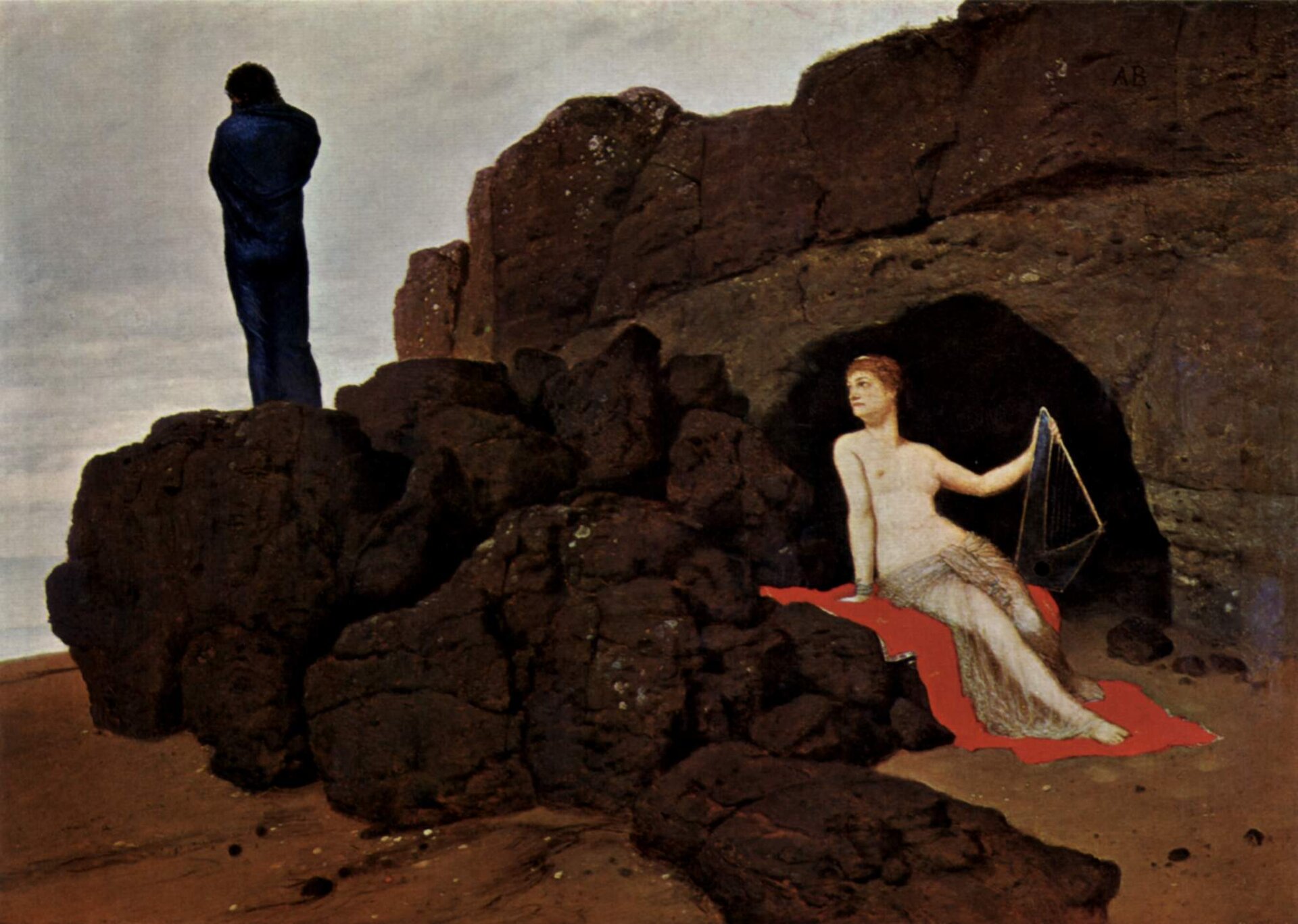 Odyseusz i Kalipso Źródło: Arnold Böcklin, Odyseusz i Kalipso, 1883, olej na desce, domena publiczna.