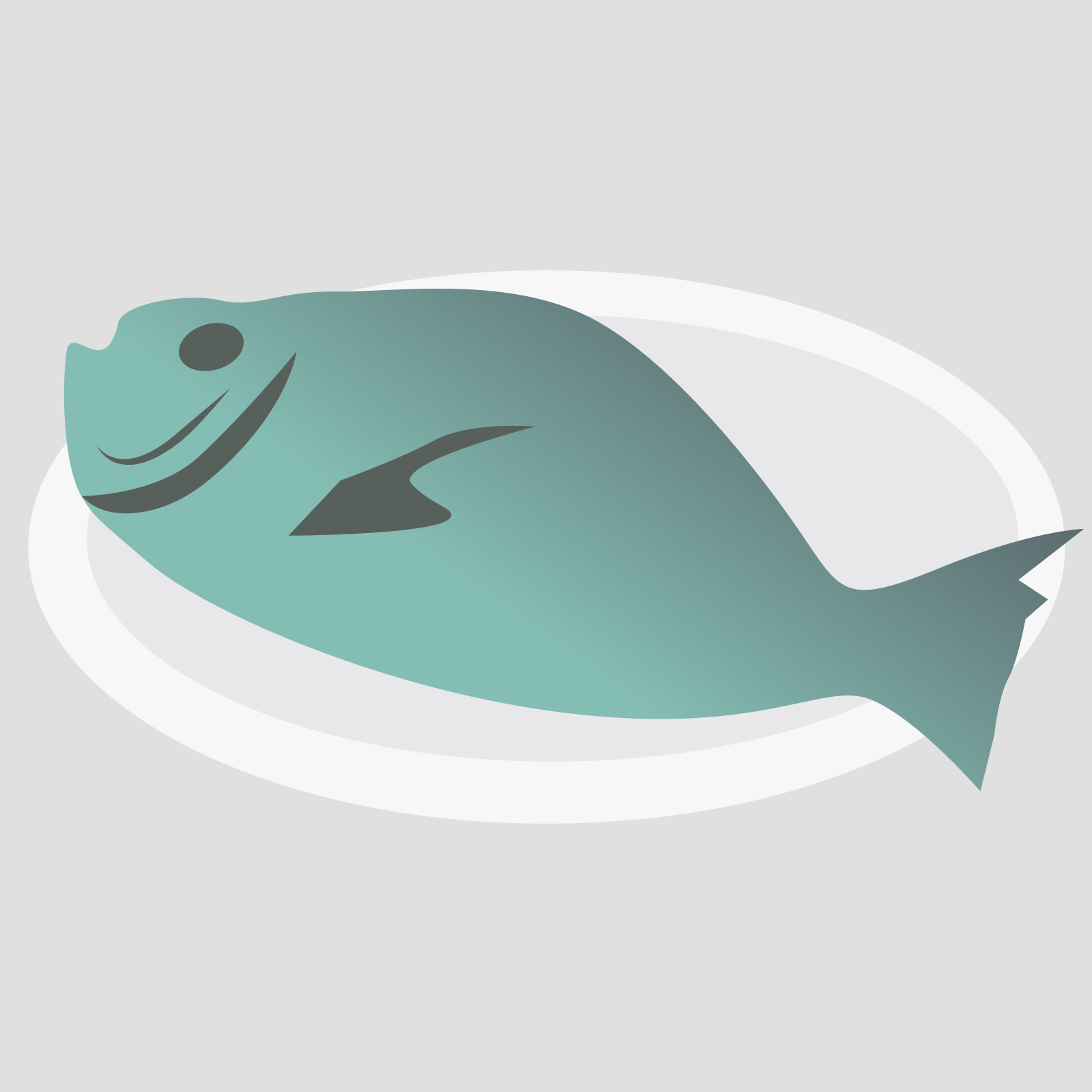 Ilustracja przedstawia talerz, na którym znajduje się ryba.