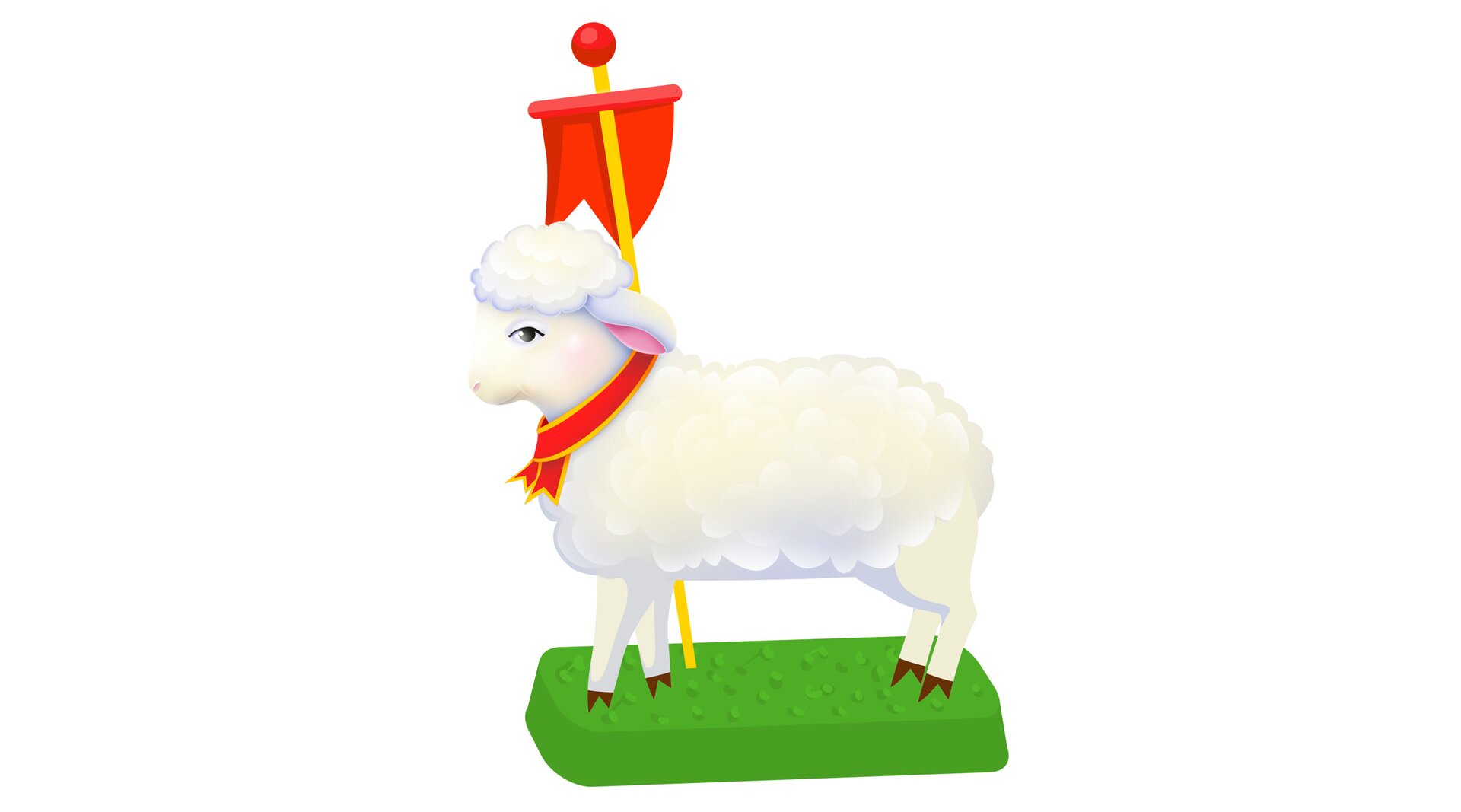 Ilustracja przedstawia baranka wielkanocnego 