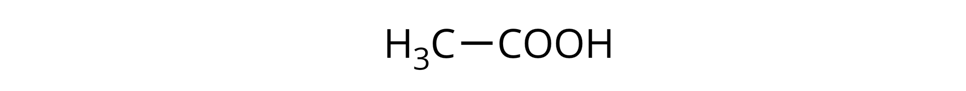 Ilustracja przedstawiająca wzór półstrukturalny kwasu etanowego zbudowanego z grupy karboksylowej COOH połączonej z grupa metylową CH3.