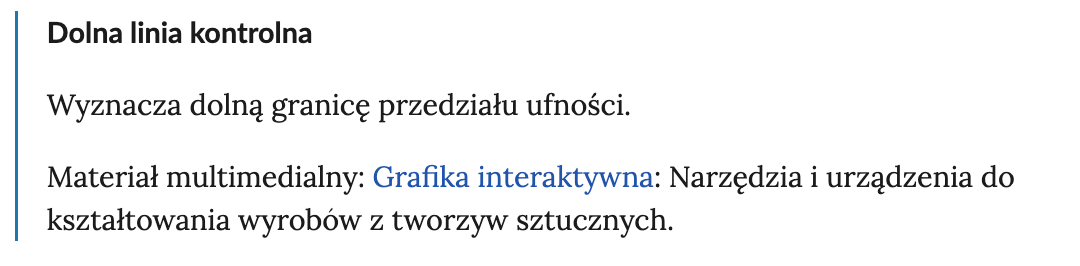 Na grafice przedstawiono przykładowe pojęcie wraz z jego definicją. Pojęcie znajduje się u góry i napisane jest pogrubioną czcionką, natomiast definicja została umieszczona pod pojęciem.