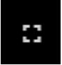 Czarny kwadrat, na którym jest ikona w postaci białych, przerywanych konturów kwadratu.  Ikona pozwala przejść do trybu pełnoekranowego.