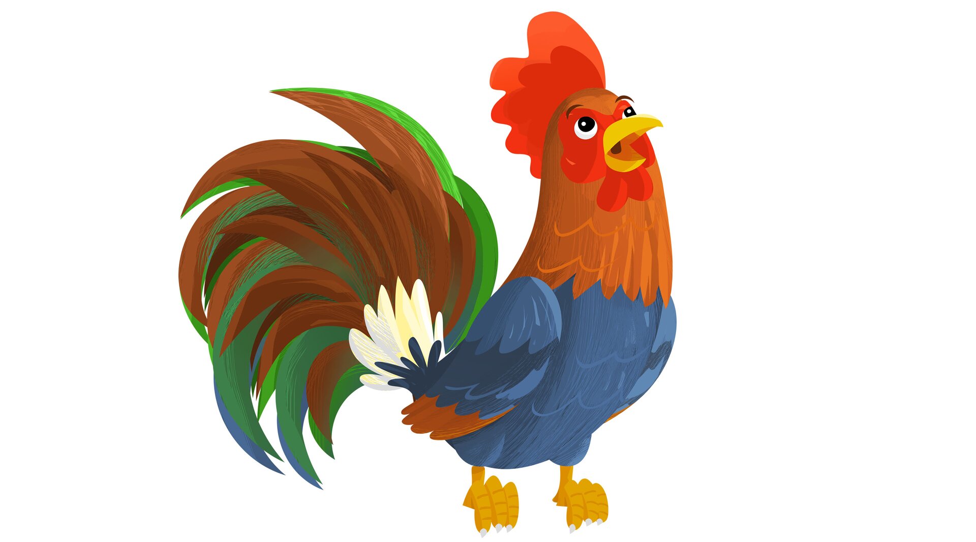 Ilustracja przedstawia koguta.