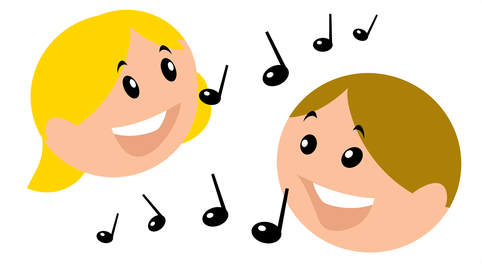 Ilustracja przedstawia śpiewające dzieci.