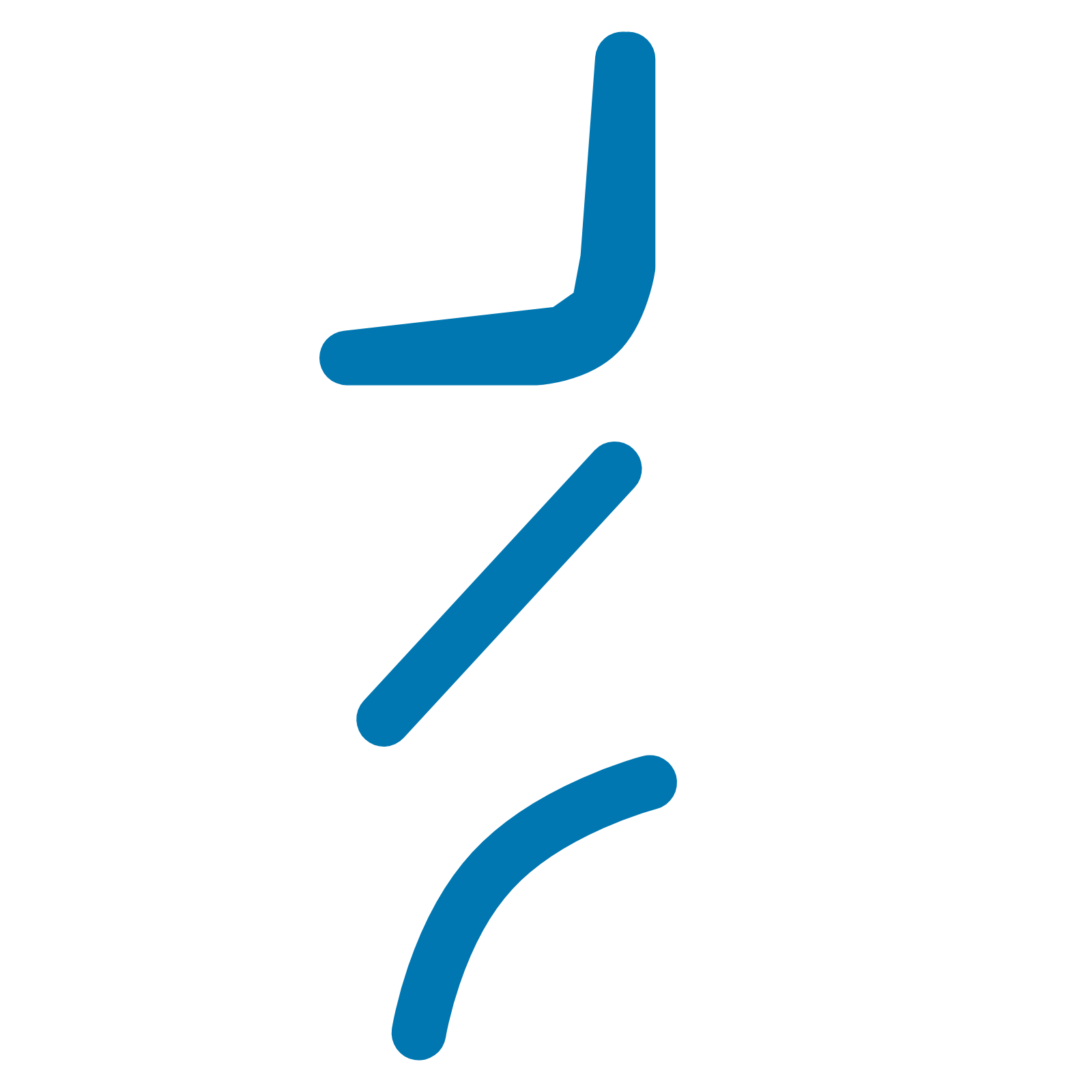 Grafika przedstawiająca figury o podłużnych kształtach i różnym stopniu zagięcia.
