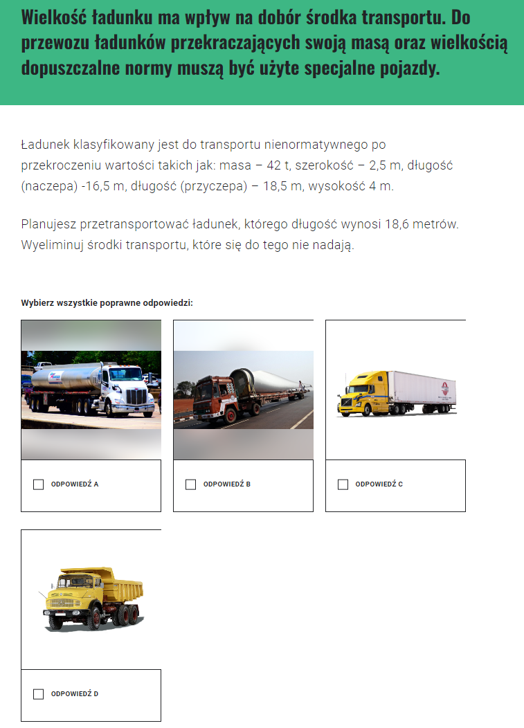 Grafika przedstawia przykładowy ekran z pytaniem.