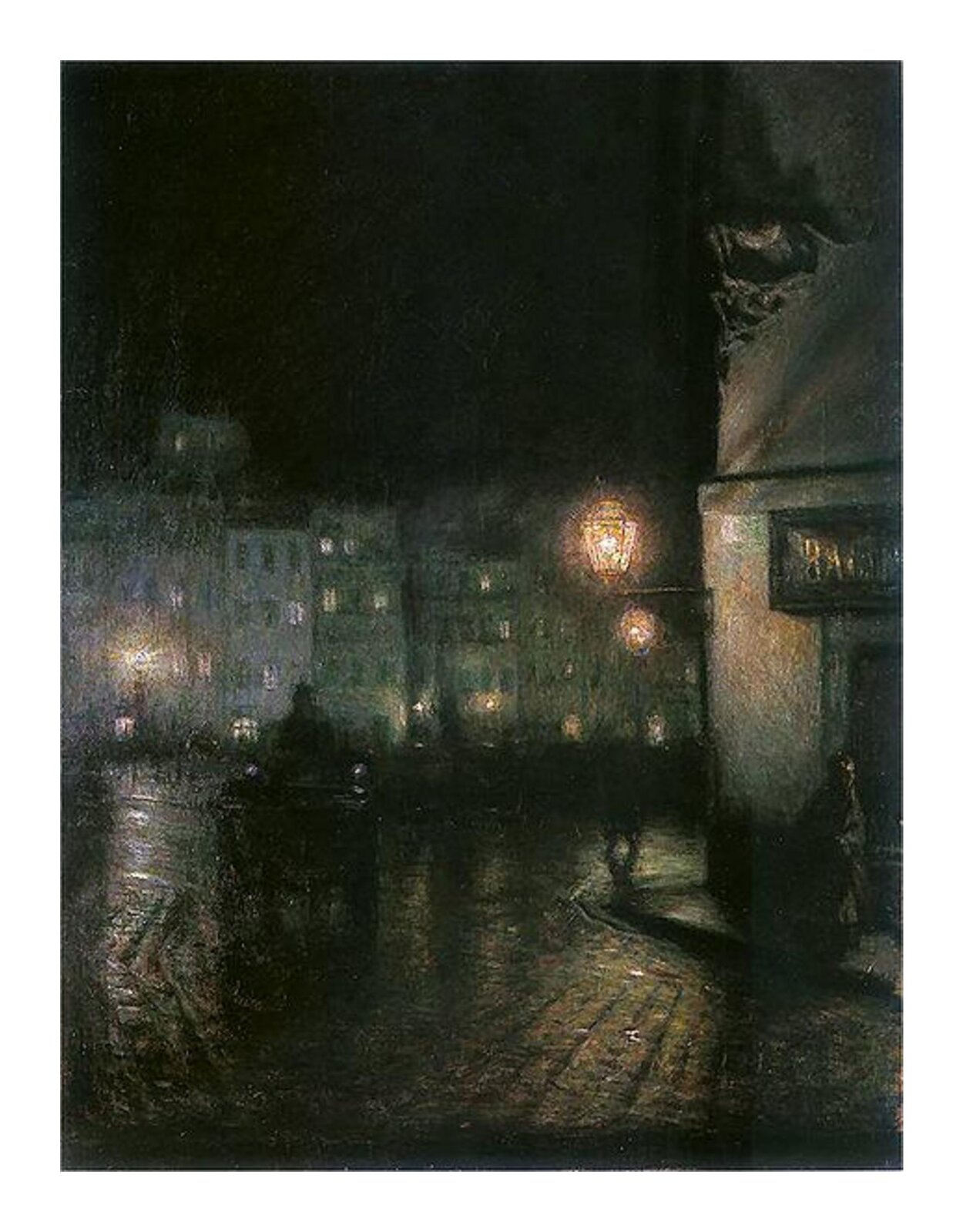 W zadaniu wykorzystano dzieło Józefa Pankiewicza „Rynek Starego Miasta w Warszawie nocą”.