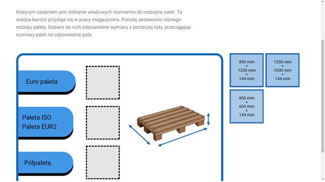 Przykładowe ćwiczenie typu "drag &amp; drop"