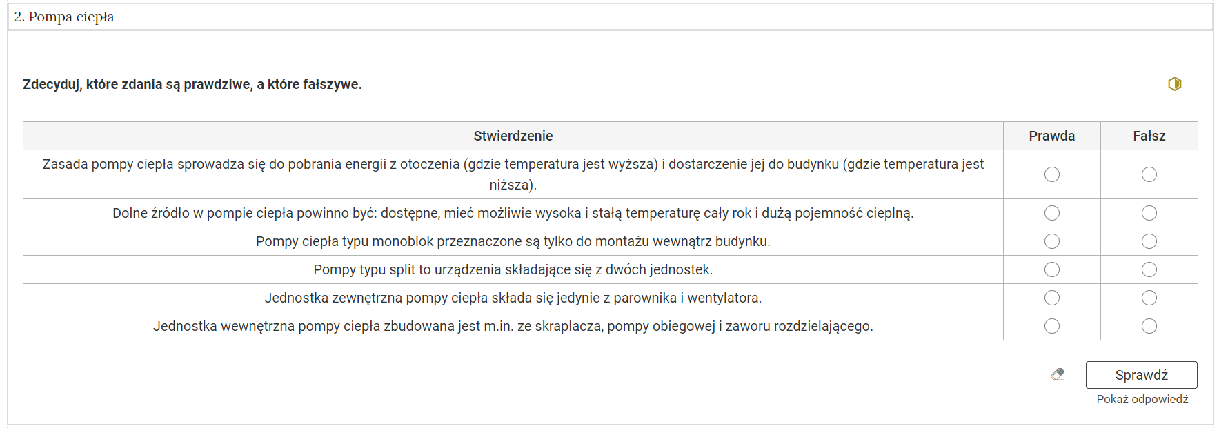 Przykładowy widok zadania