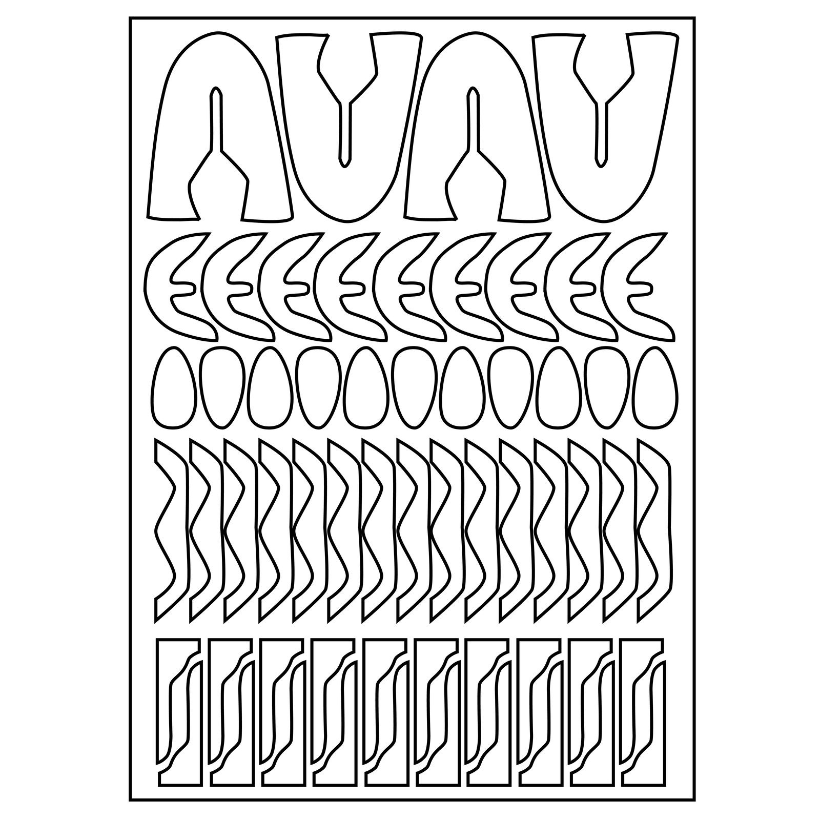 Na rysunku widoczny jest prostokąt, w którym znajdują się ułożone w rzędach różnorodne kształty. Od góry są to kształty przypominające kwiat tulipana, rogaliki z wystającą w środku częścią, jajka, kształty zygzakowate, zestawione po dwa stykające się przypominające trójkąty. Rysunek pokazuje planszę z najkorzystniejszym wariantem układalności elementów cholewki opracowanym komputerowo. W górnej części planszy ułożone są przyszwy – co druga odwrócona jest względem pierwszej o 180 stopni. Poniżej ułożone są przyszwy beznoskowe, wstawki mokasyna oraz inne pozostałe elementy, które leżą ściśle obok siebie (równolegle i naprzemianlegle) – tak, aby odpad międzywzornikowy był niewielki.