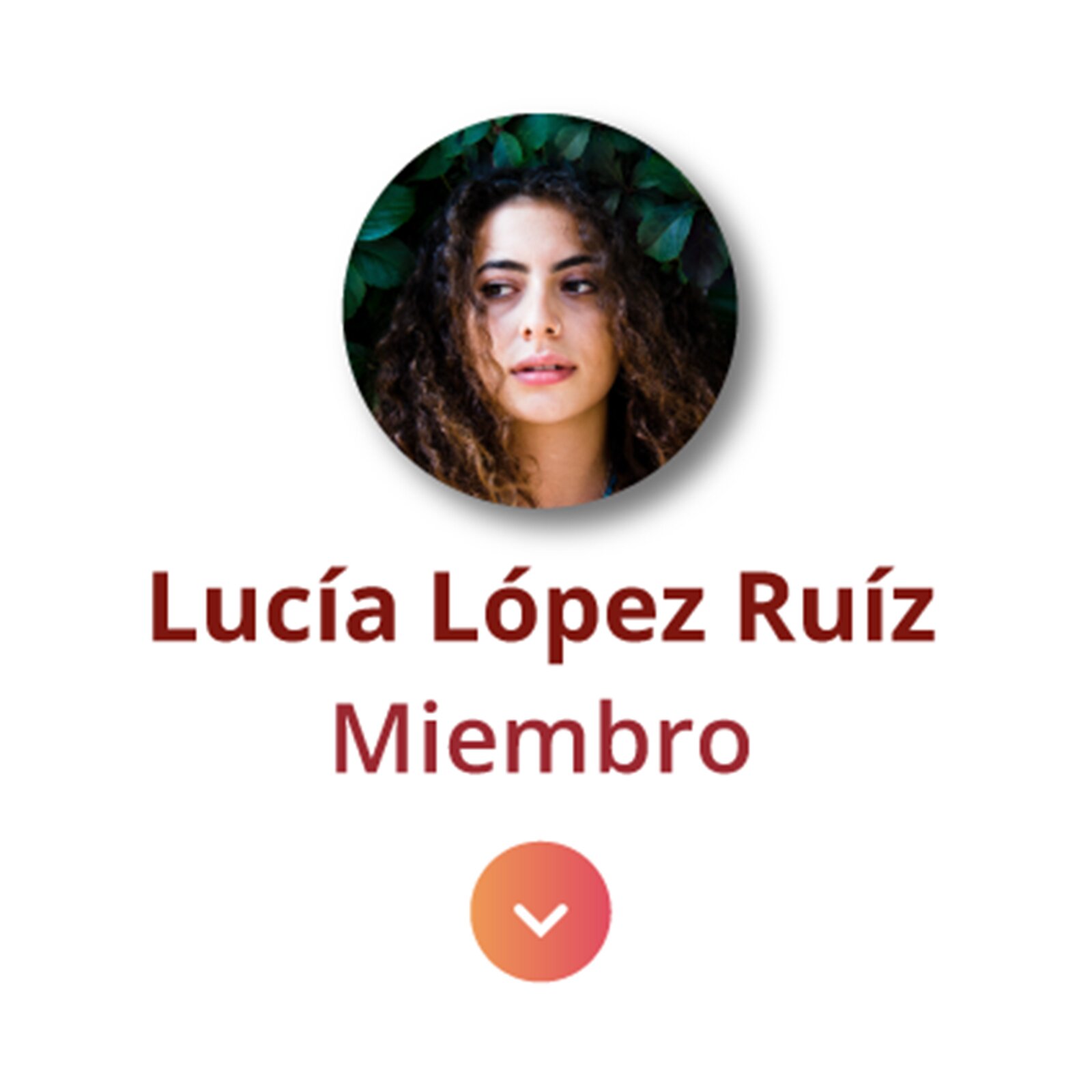 Grafika przedstawia zdjęcie profilowe użytkowniczki forum. Podpis: Lucía López Ruíz. Miembro