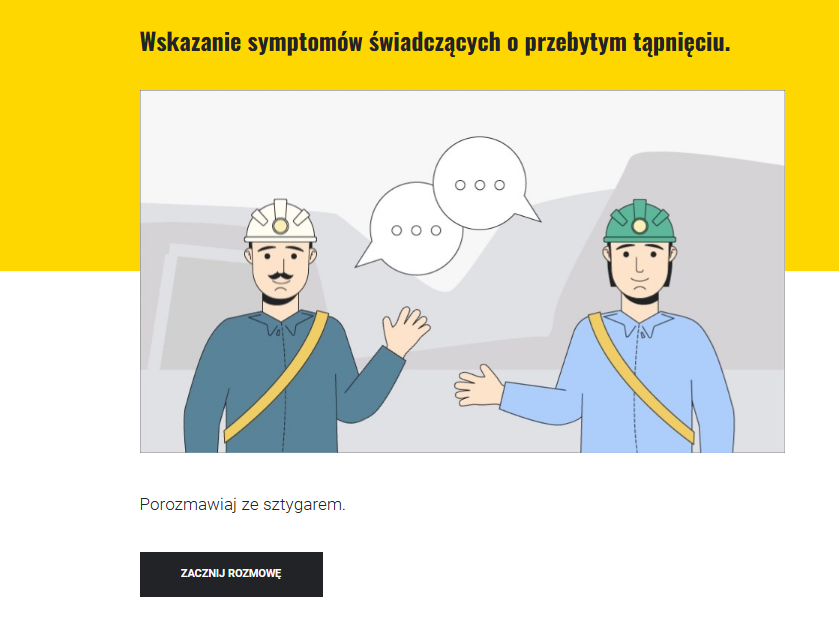 Przykładowy ekran startowy rozmowy ze sztygarem