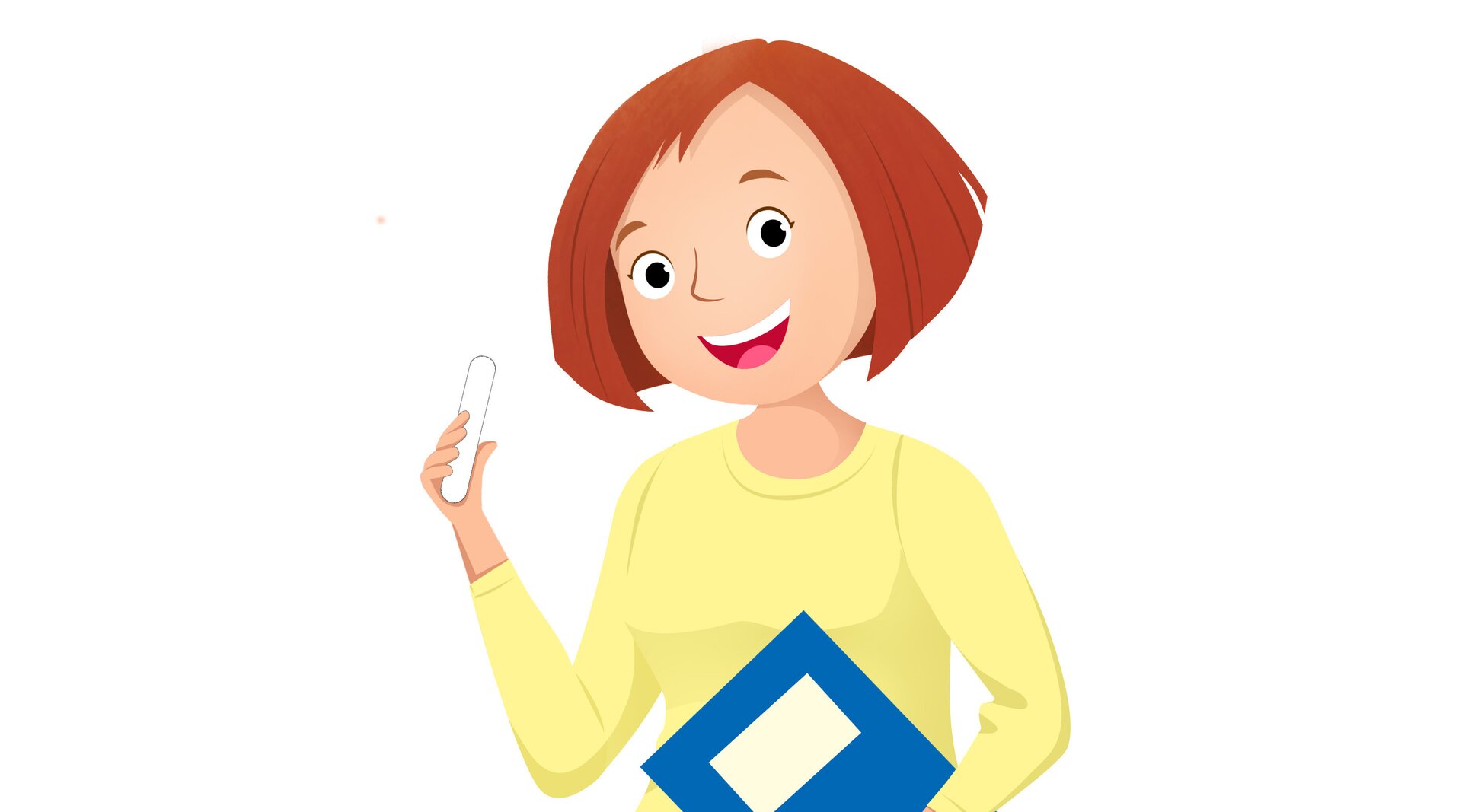 Na ilustracji znajduje się pani Kluge, która prosi kogoś do tablicy.