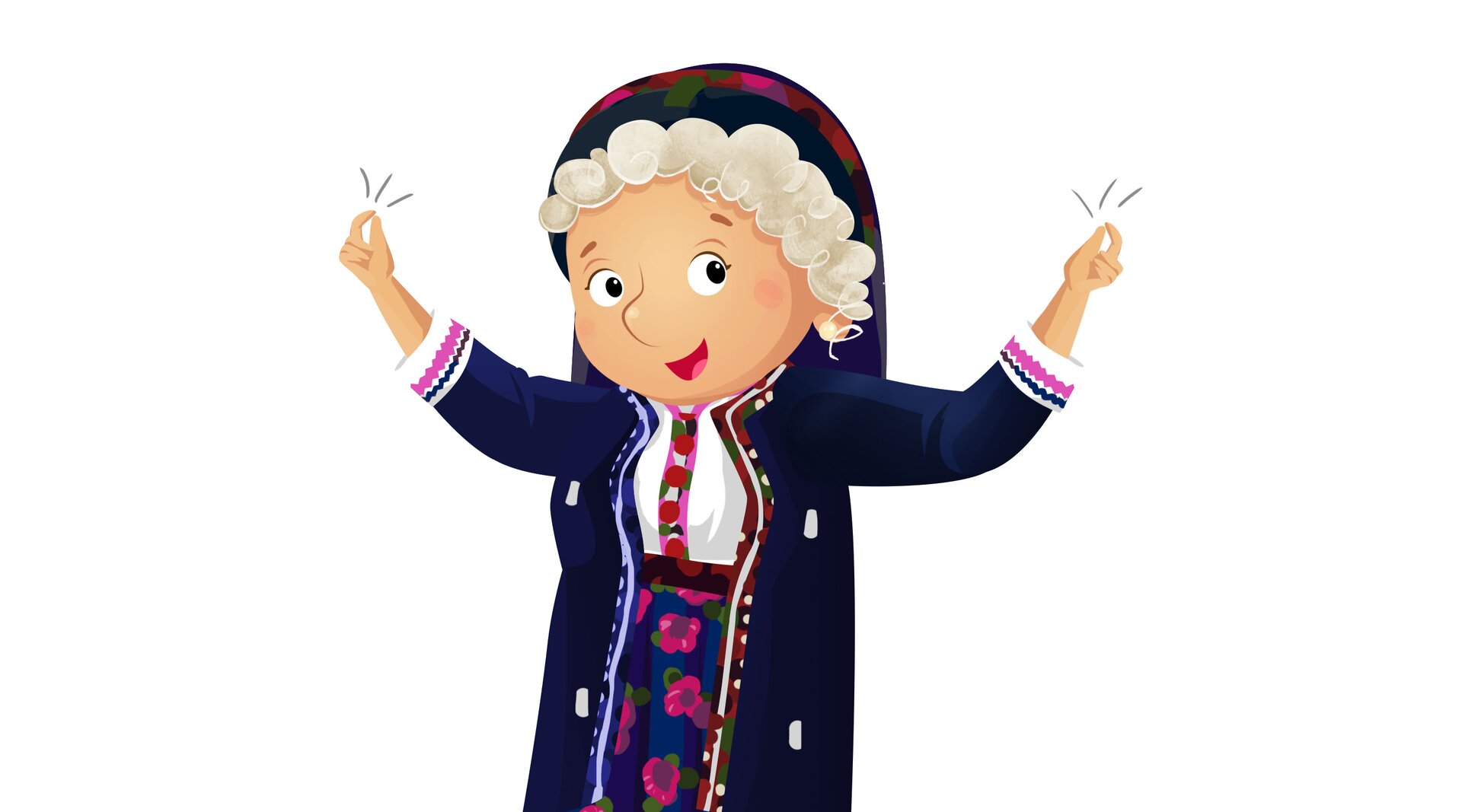 Na ilustracji znajduje się kobieta, która tańczy.