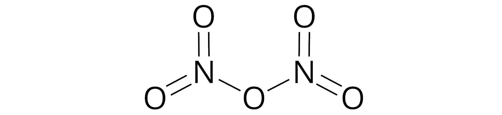 Wzór strukturalny tlenku azotu (V).