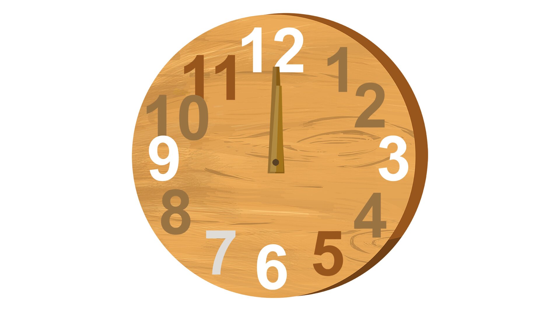 Na ilustracji znajduje się zegarek wskazujący godzinę dwunastą.
