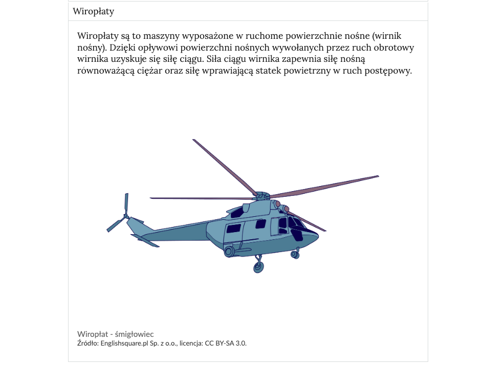 Zrzut ekranu przedstawia przykładowy wygląd zakładki atlasu interaktywnego. Na górze grafiki widoczny jest pasek zakładki. Pod nim rozwinięte jest prostokątne pole, w którym znajduje się tekst oraz grafika go ilustrująca.