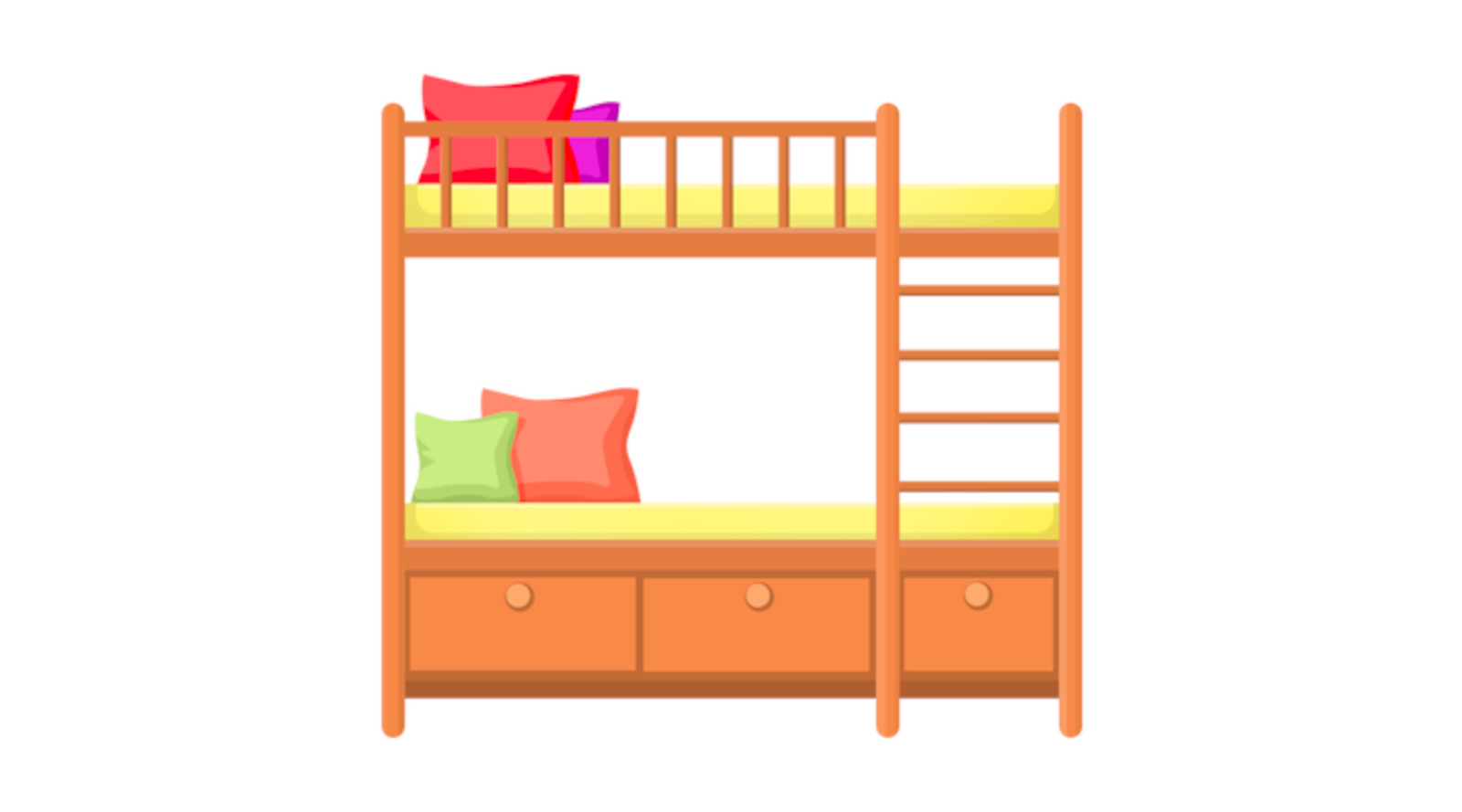 Ilustracja przedstawia łóżko dwupiętrowe.