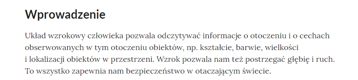 Przykładowa zakładka e‑booka o nagłówku "Wprowadzenie". Poniżej opis.