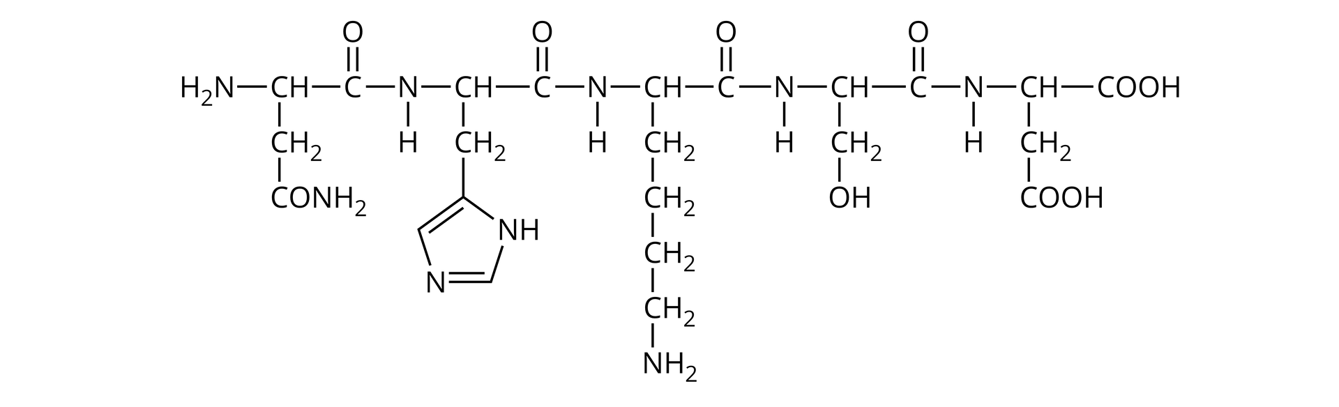 Napisz wzór sumaryczny wybranego pentapeptydu. 