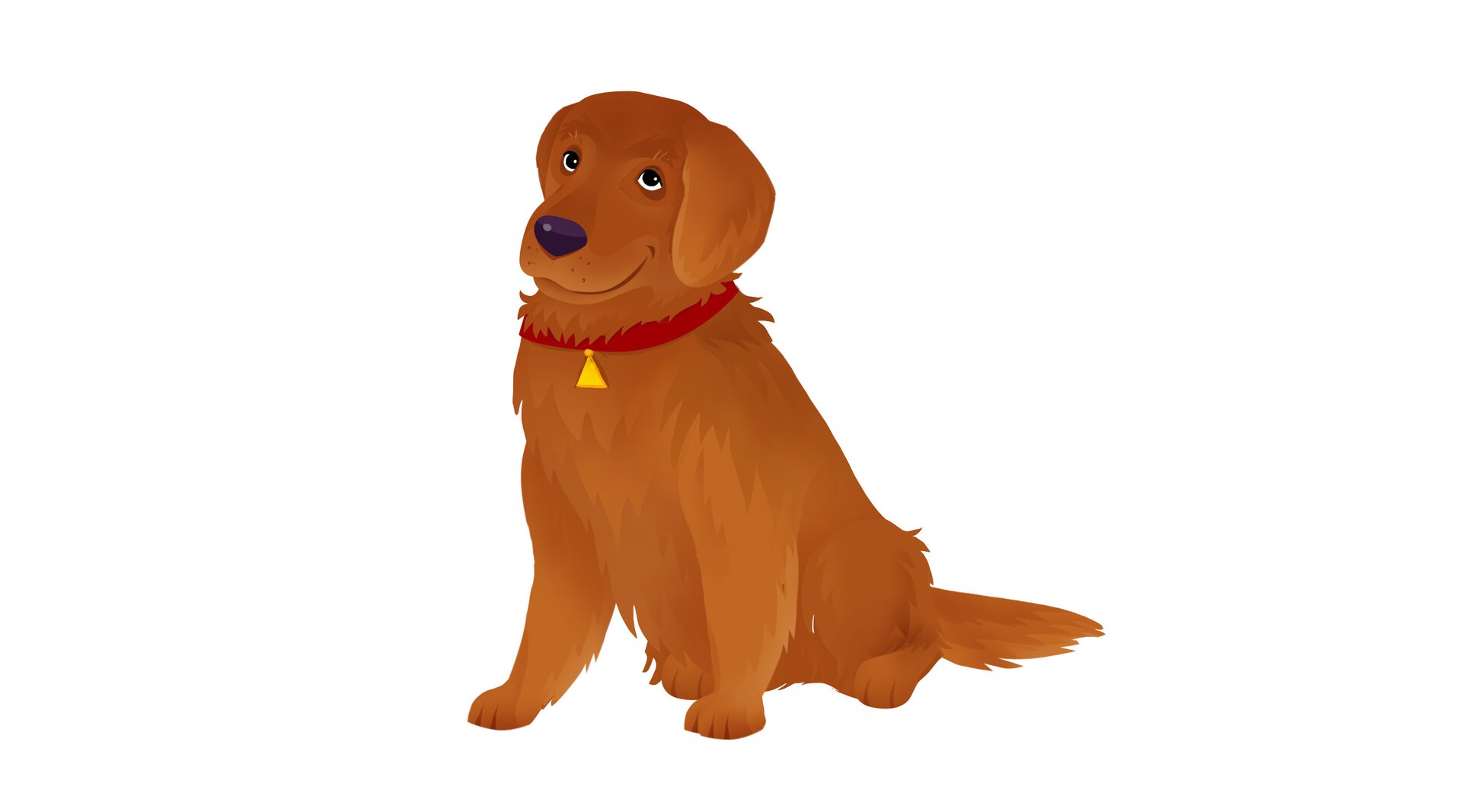 Ilustracja przedstawia brązowego psa.