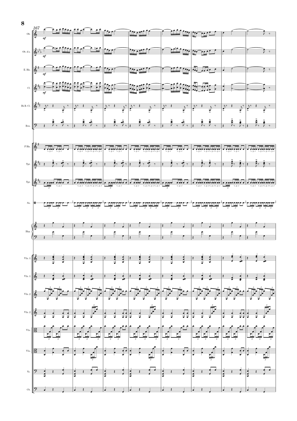 Ilustracja przedstawia stronę partytury utworu.