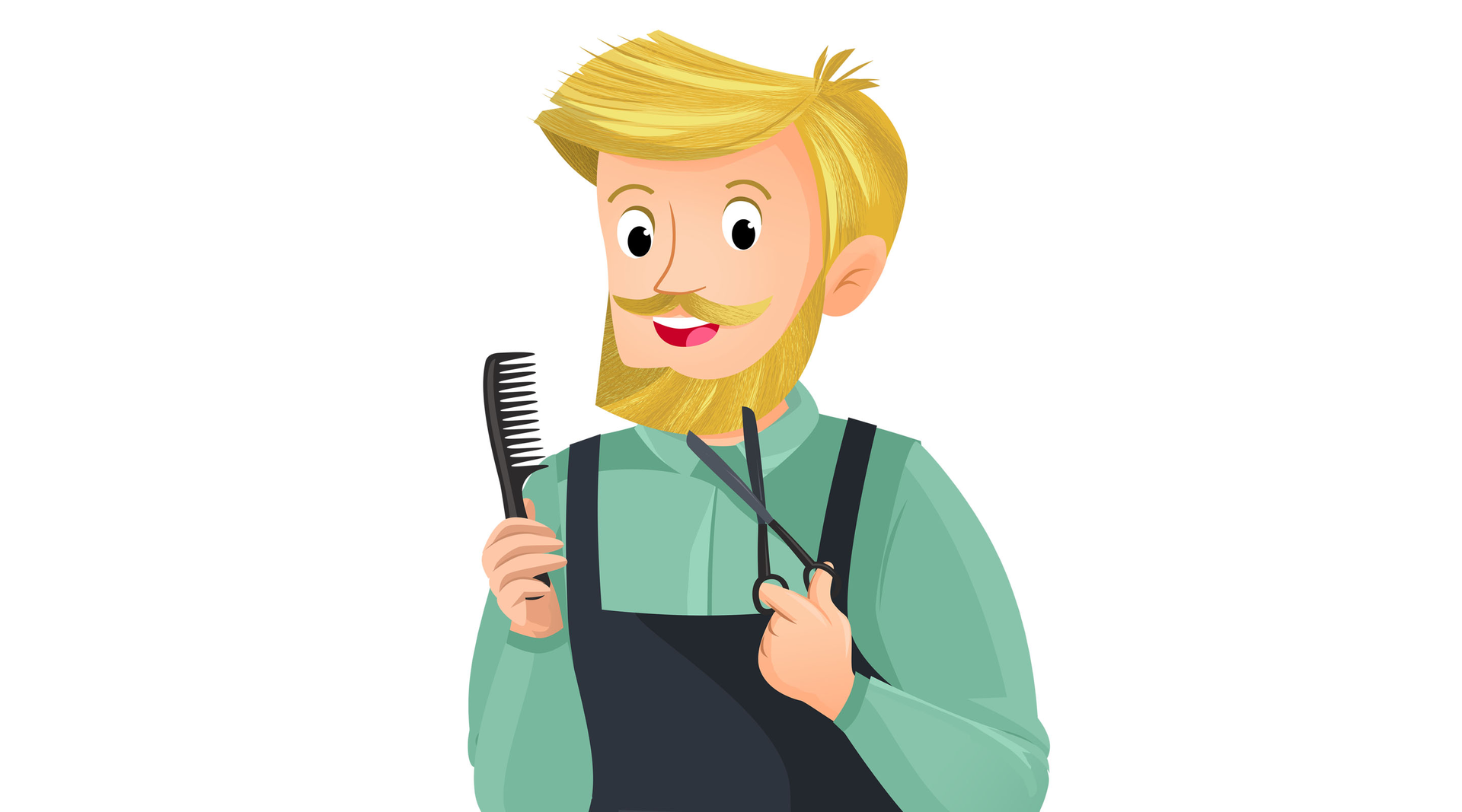 Ilustracja przedstawia fryzjera.