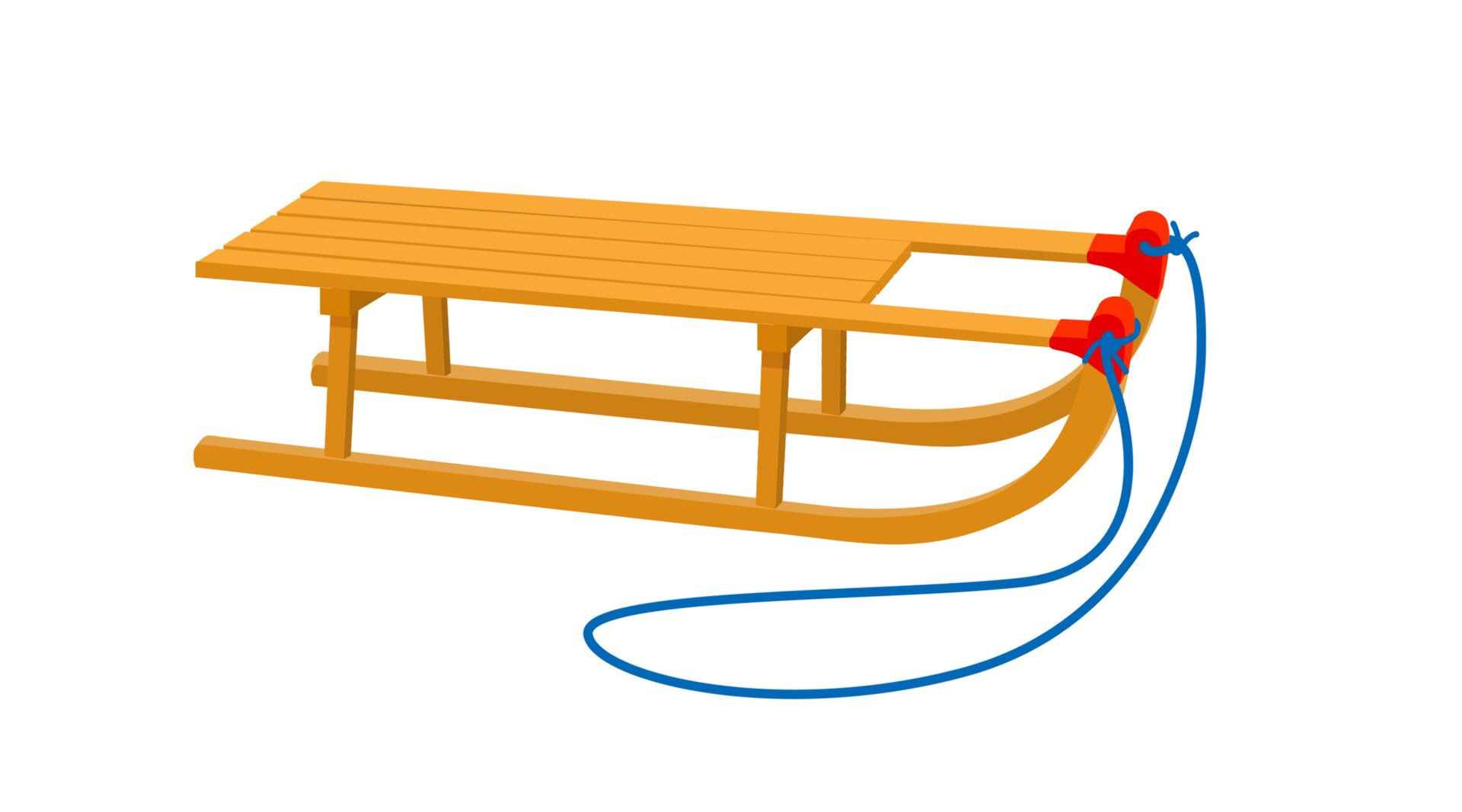 Na ilustracji znajdują się sanki.