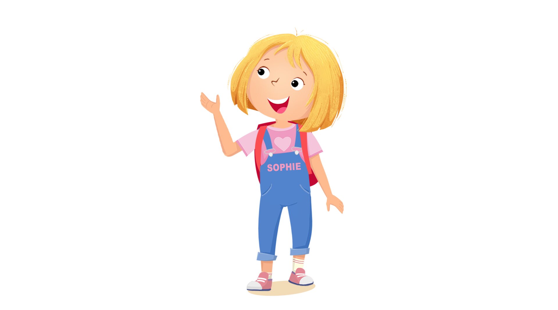 Na ilustracji znajduje się dziewczynka machająca ręką.
