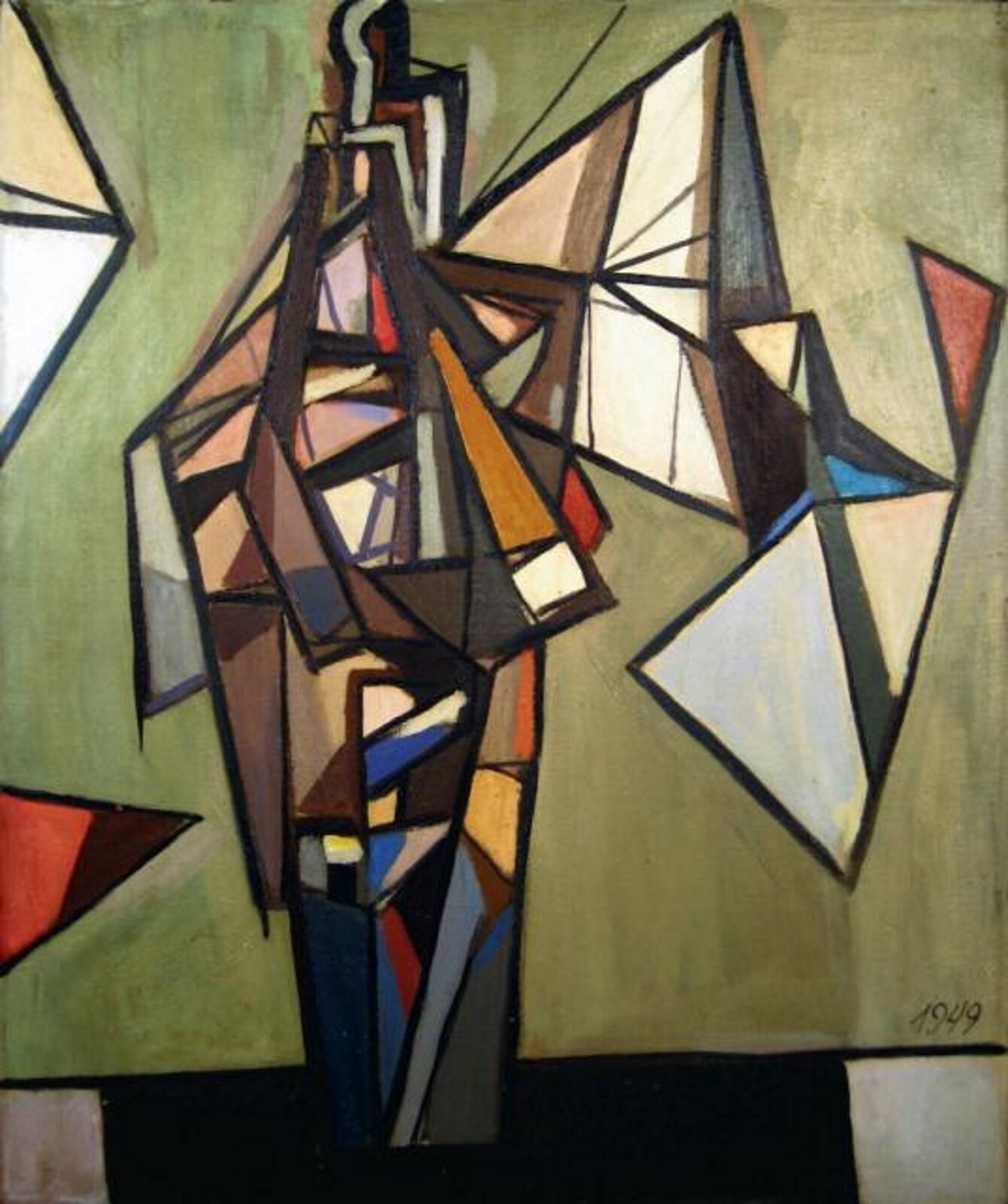 Ilustracja przedstawia obraz pt. „Człowiek z parasolami” Tadeusza Kantora.