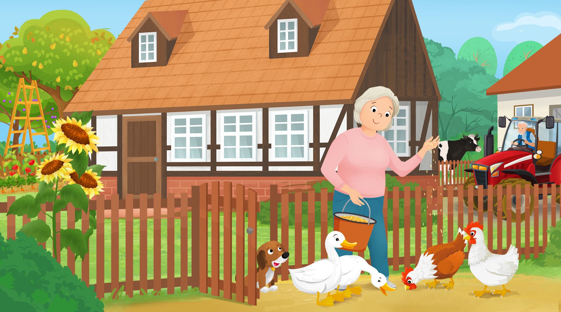 Na ilustracji znajduje się wieś.