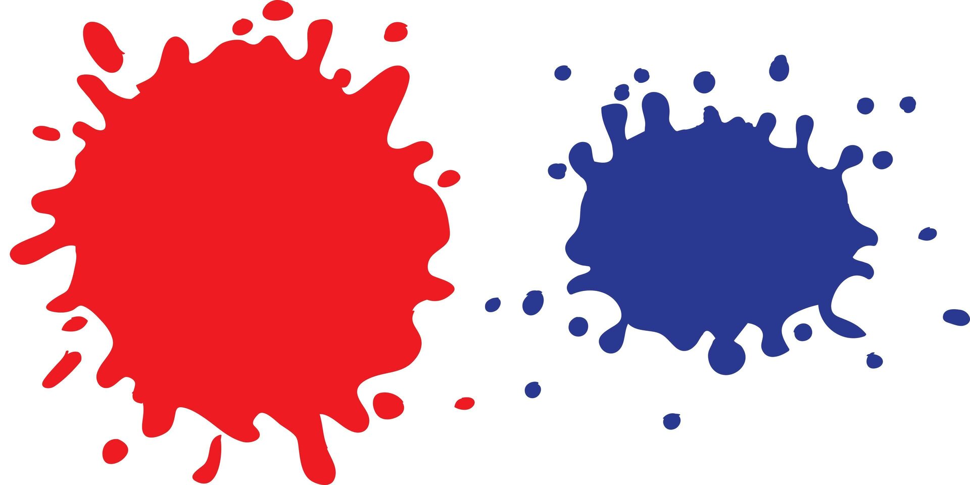 Ilustracja przedstawia dwie plamy. Czerwoną i niebieską.