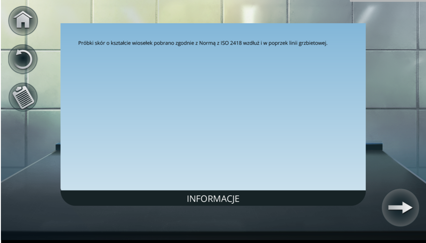 Ekran rozwiązanego etapu doświadczenia 